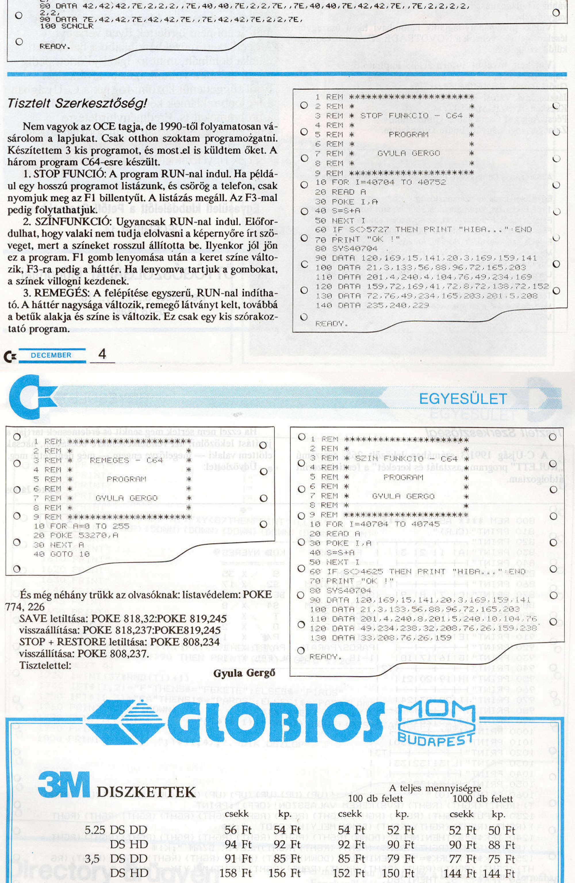 Commodore Újság 1991/12. szám 4-5. oldal